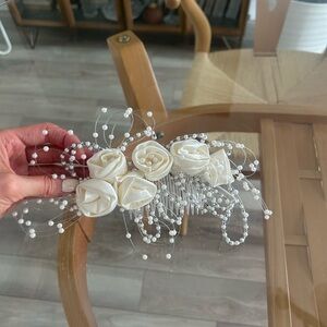 Ivory Floral Pearl Hair Accessories